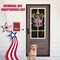 4th of July Hanging Door Sign - Patriotic Wooden Welcome Wreath for Front Door